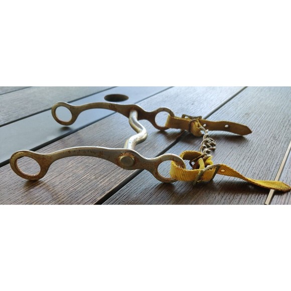 Vintage‎ "American Brand" Horse Bit 6" X 8" With Chain Chin Strap - Picture 2 of 9